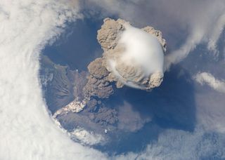 Volcano Sarychev in Russia